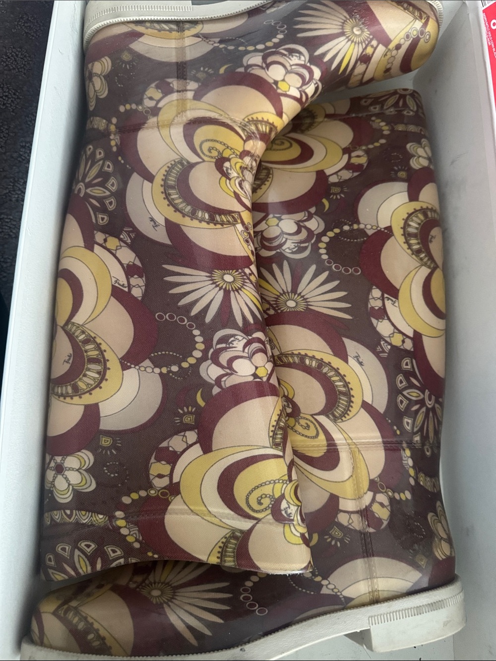 Emilio Pucci Patterned Floral Women's Boot in Brown and Cream